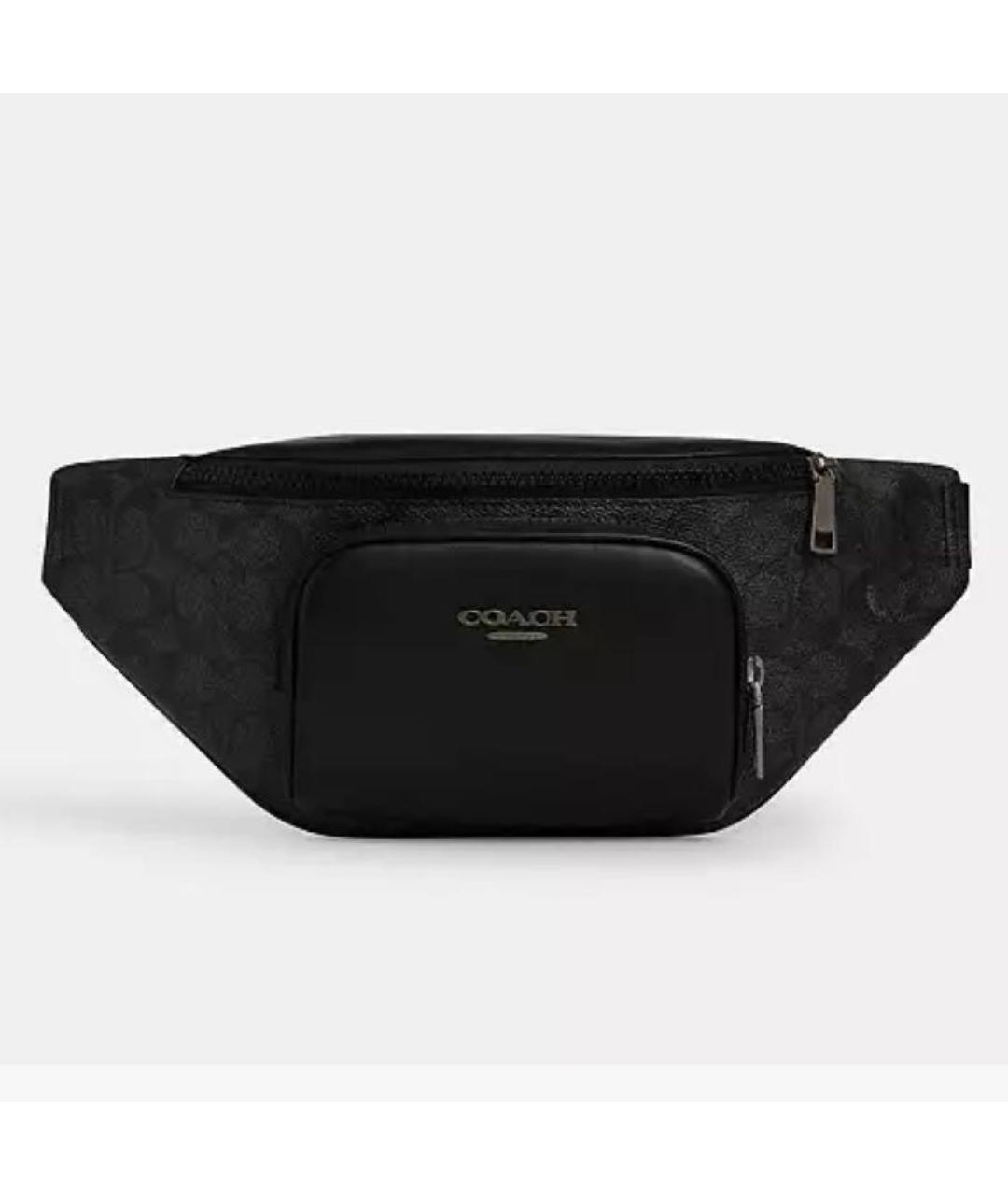 COACH Черная кожаная поясная сумка, фото 8