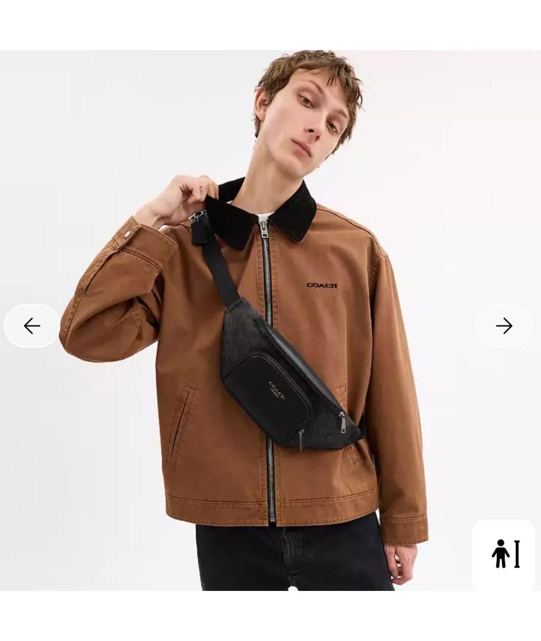 COACH Черная кожаная поясная сумка, фото 7