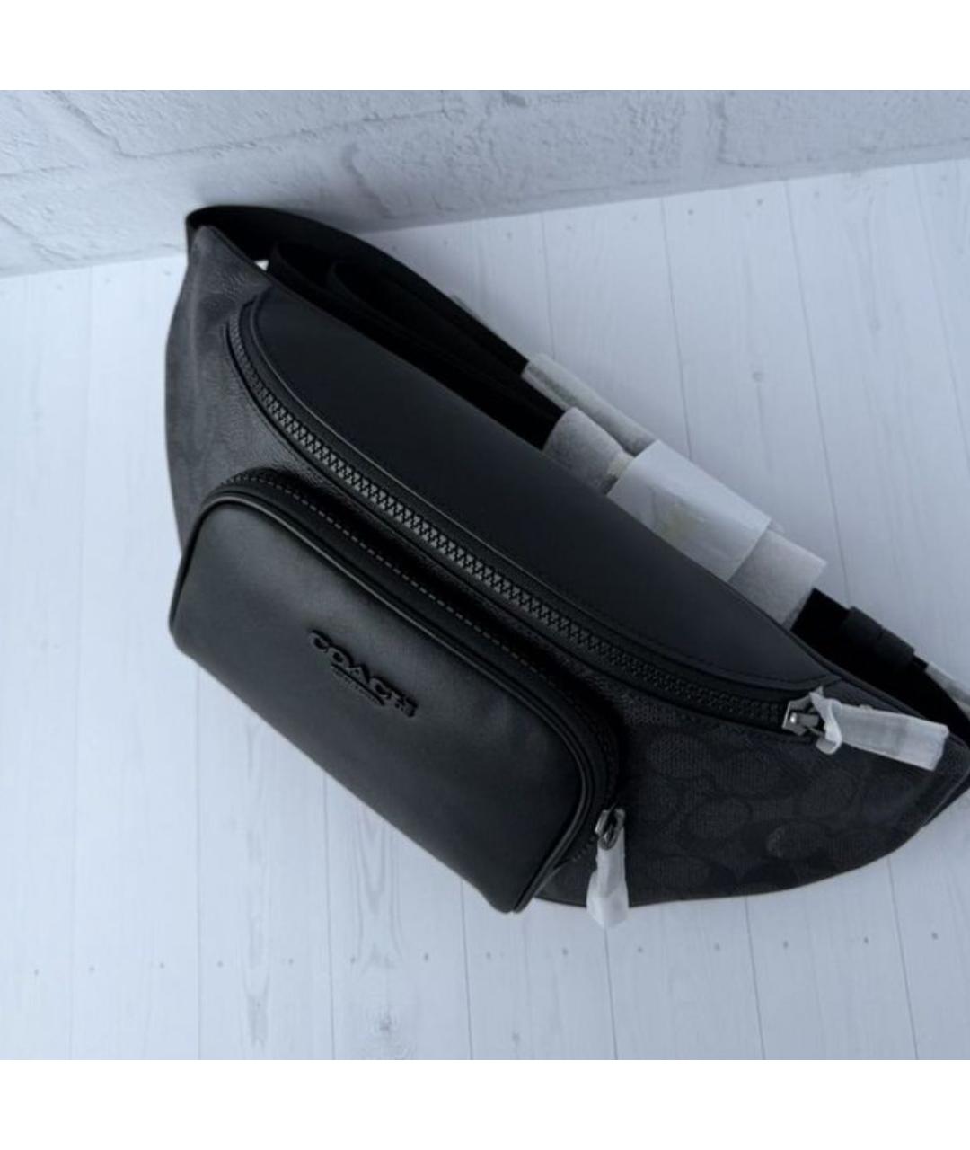 COACH Черная кожаная поясная сумка, фото 4