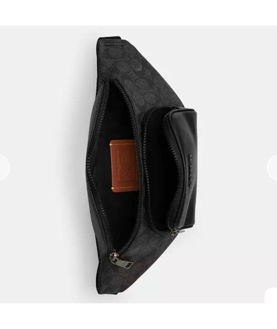 COACH Черная кожаная поясная сумка, фото 3