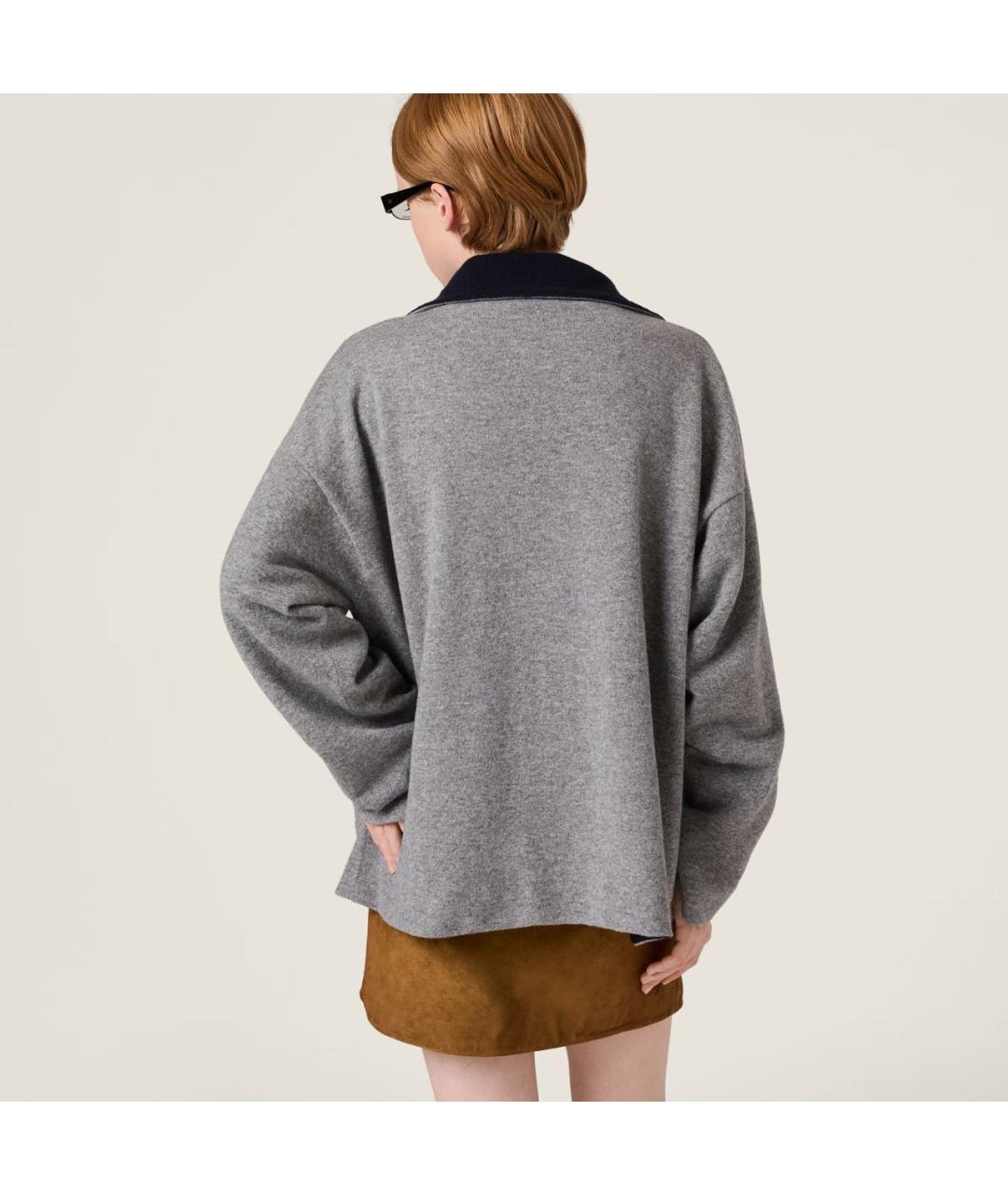 MIU MIU Серый кашемировый джемпер / свитер, фото 3