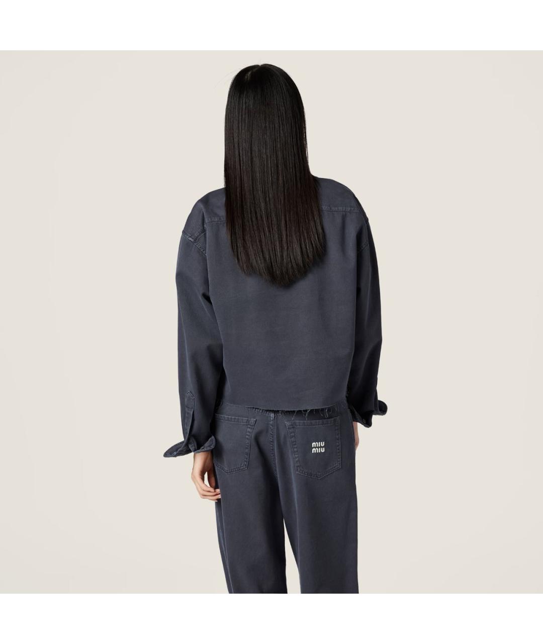MIU MIU Серая хлопковая рубашка, фото 3