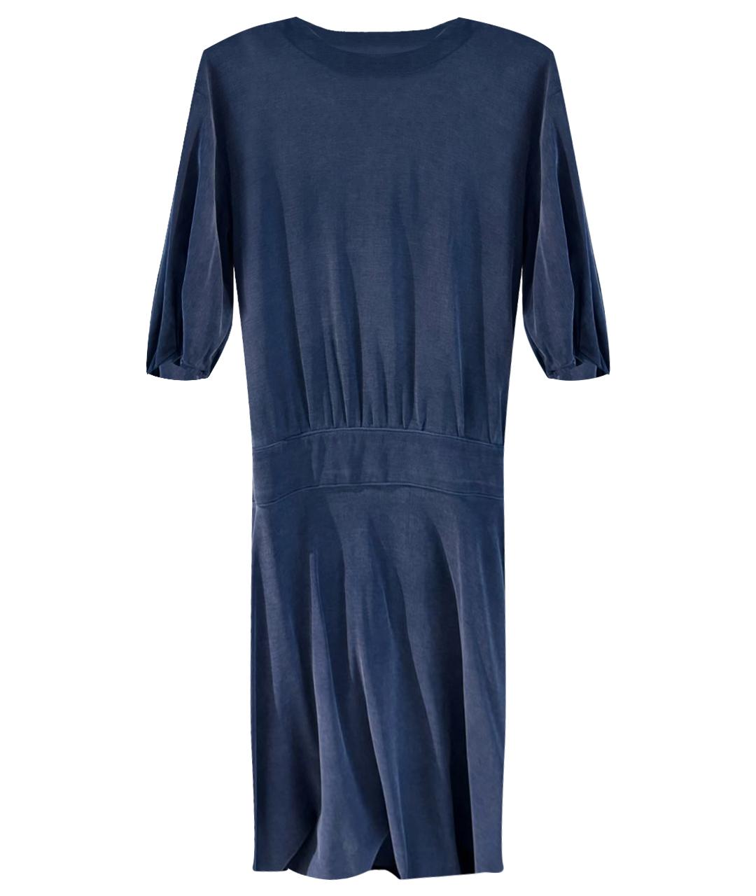 ELISABETTA FRANCHI Синее вискозное повседневное платье, фото 1