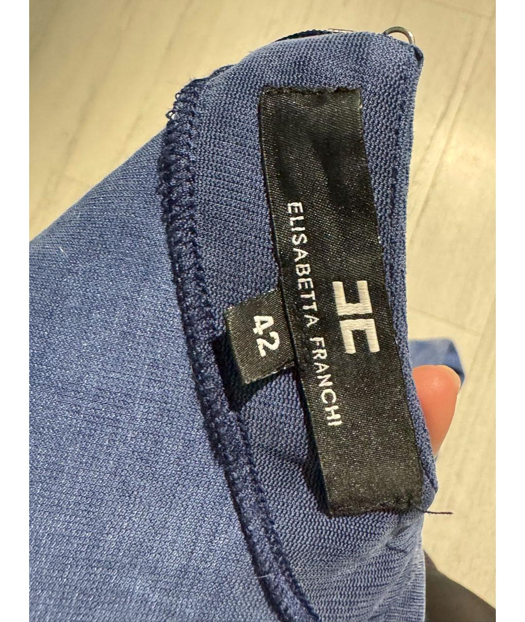 ELISABETTA FRANCHI Синее вискозное повседневное платье, фото 3