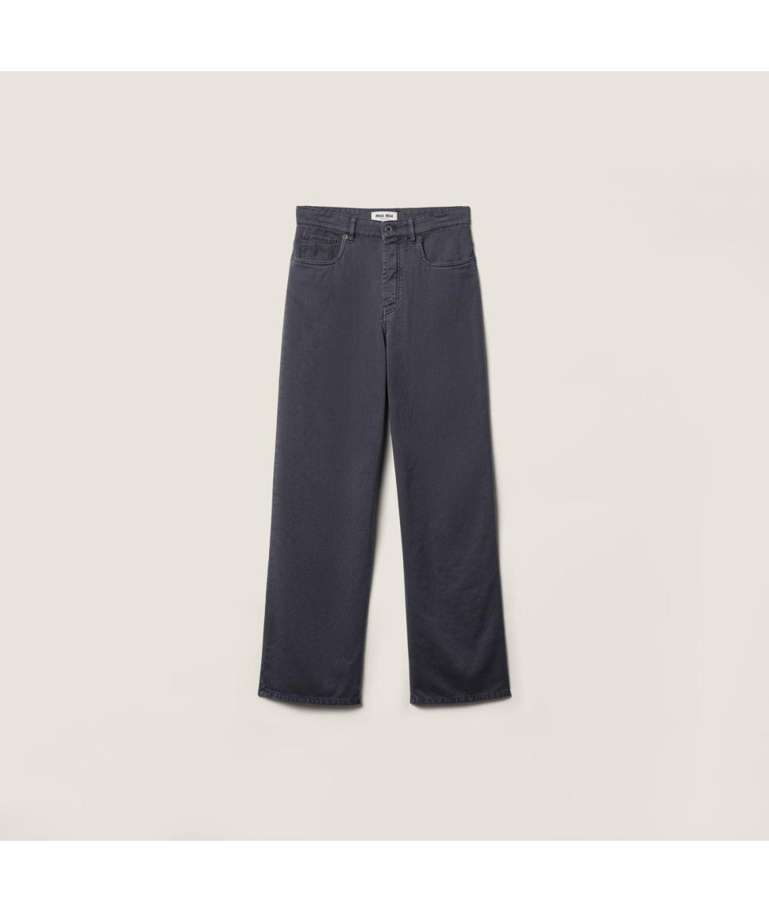 MIU MIU Серые хлопковые прямые джинсы, фото 5