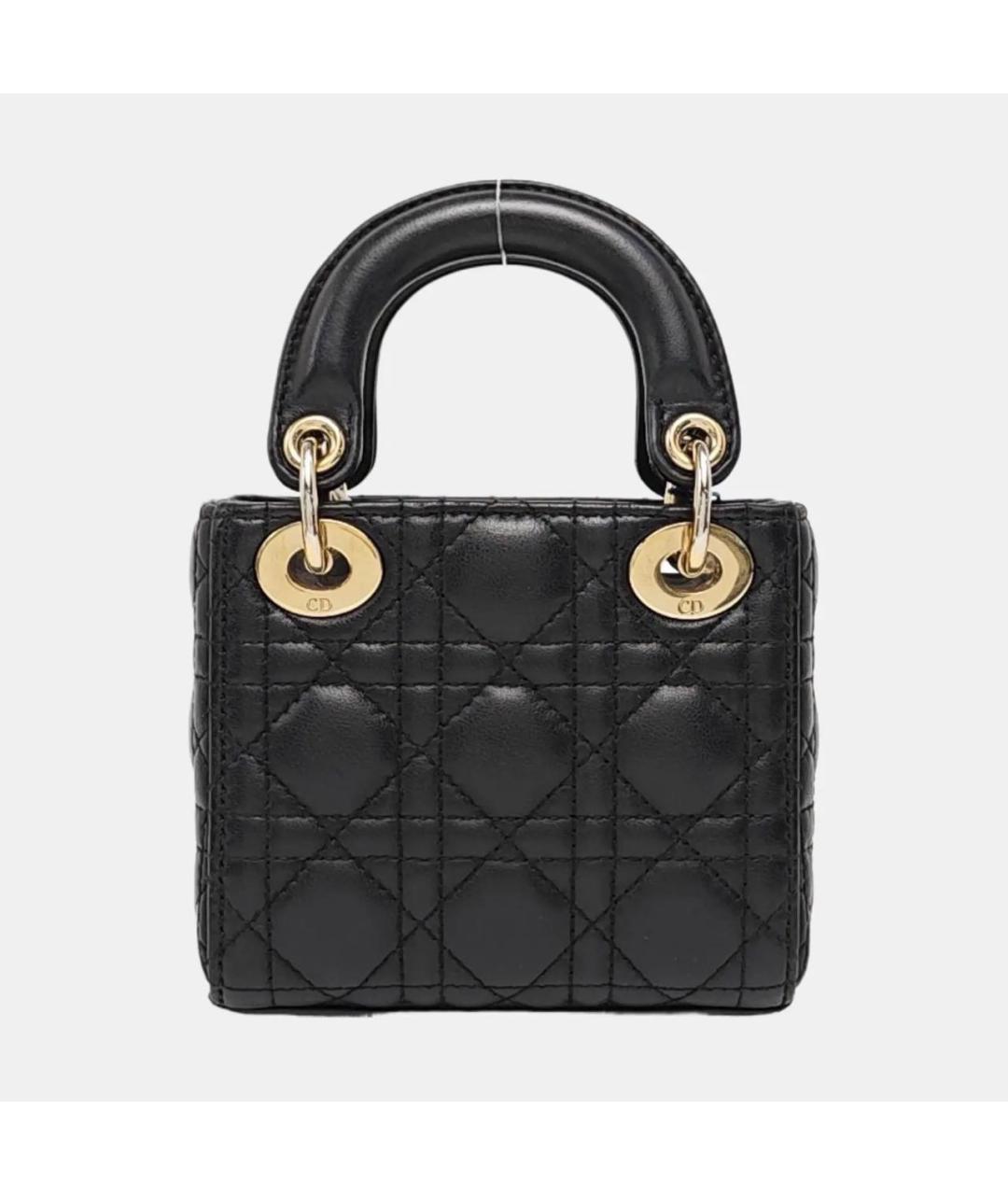 CHRISTIAN DIOR Черная кожаная сумка с короткими ручками, фото 2