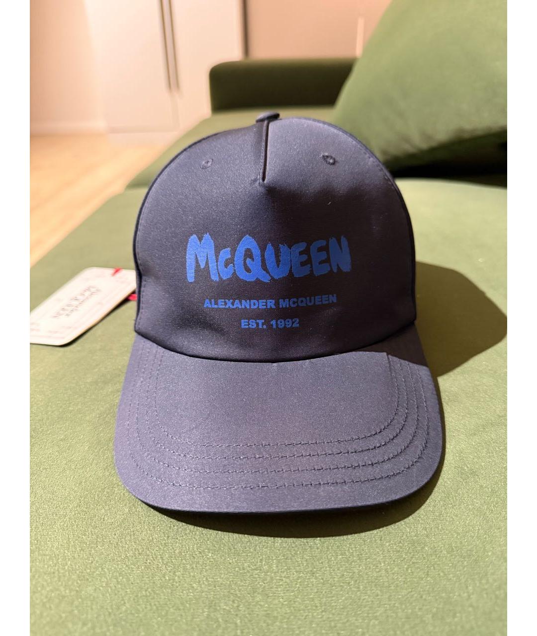 ALEXANDER MCQUEEN Темно-синяя хлопковая кепка/бейсболка, фото 9