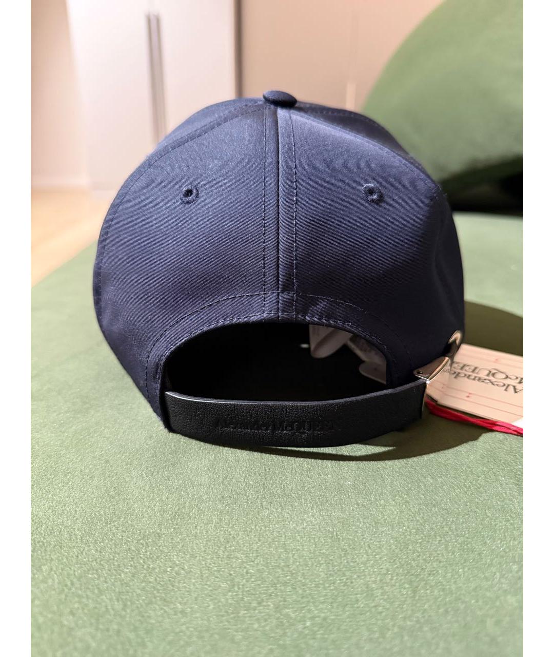 ALEXANDER MCQUEEN Темно-синяя хлопковая кепка/бейсболка, фото 5