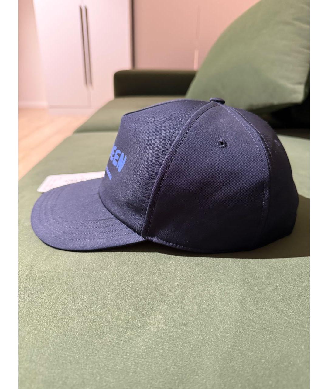 ALEXANDER MCQUEEN Темно-синяя хлопковая кепка/бейсболка, фото 3