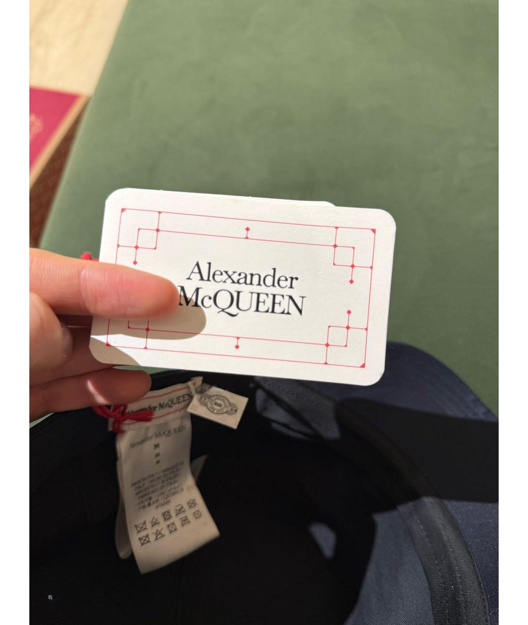 ALEXANDER MCQUEEN Темно-синяя хлопковая кепка/бейсболка, фото 8