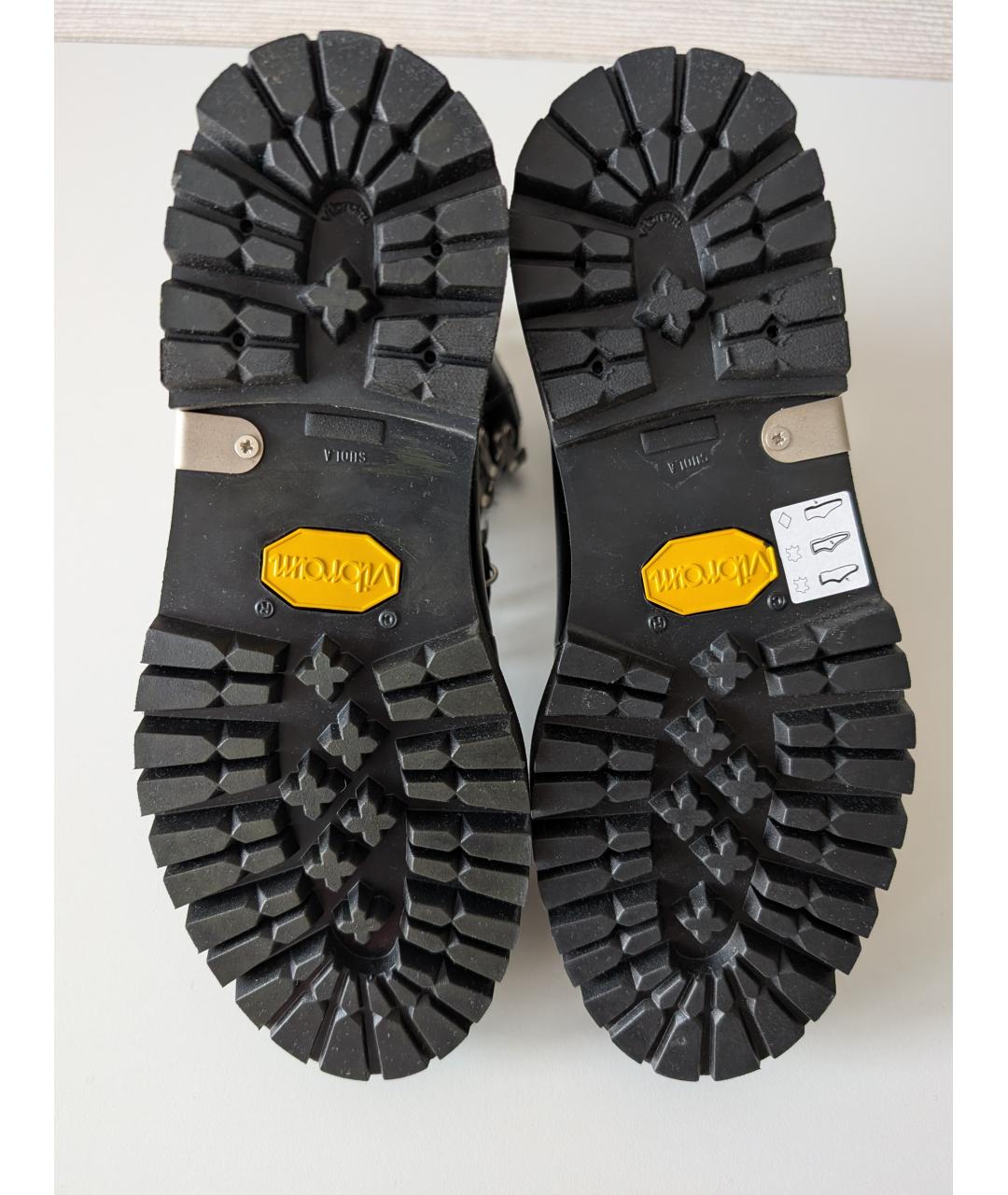 OFF-WHITE Черные кожаные ботинки, фото 6