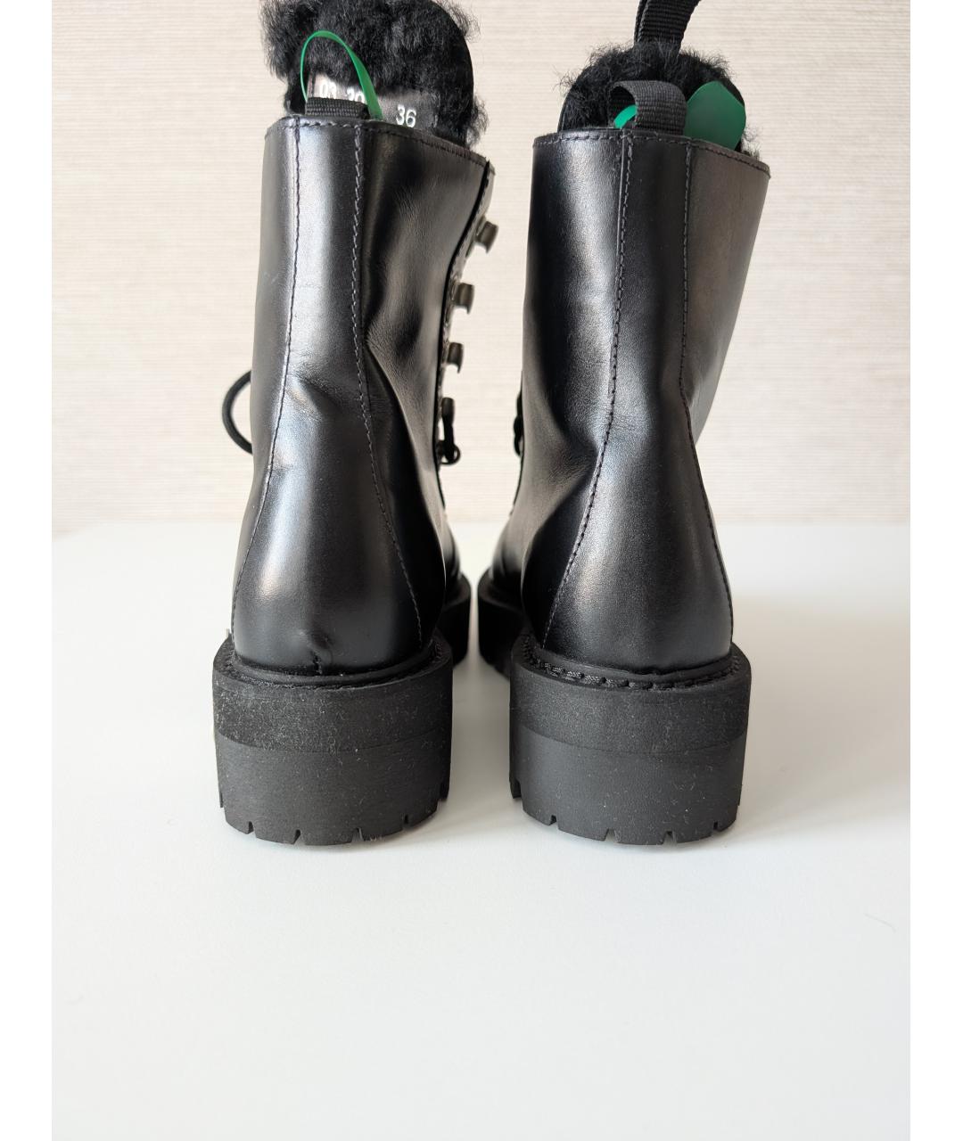 OFF-WHITE Черные кожаные ботинки, фото 4