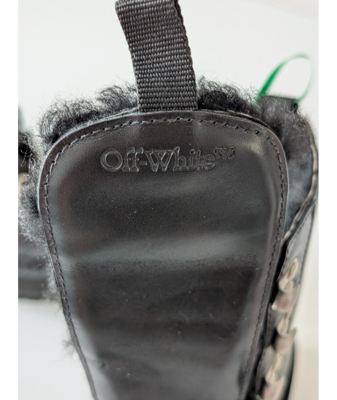 OFF-WHITE Черные кожаные ботинки, фото 8