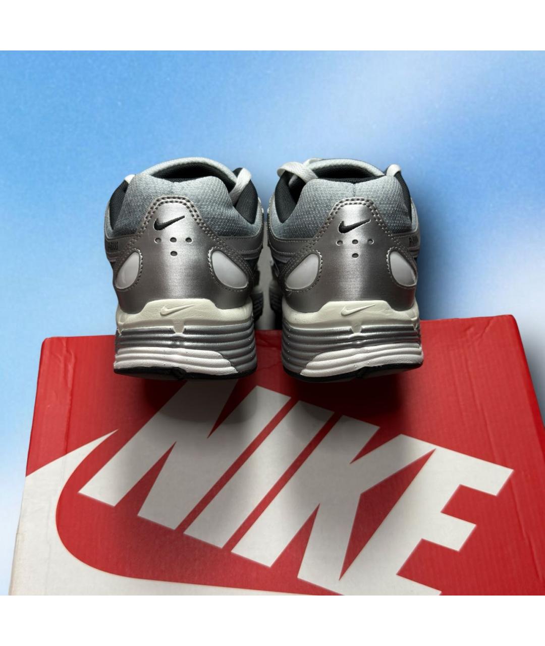 NIKE Серебряные текстильные низкие кроссовки / кеды, фото 4