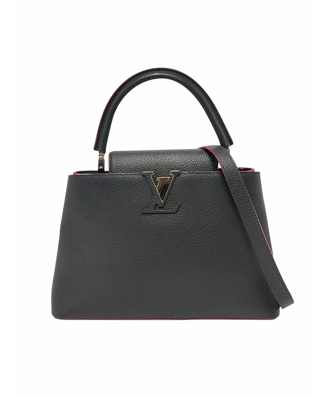 LOUIS VUITTON Черная кожаная сумка тоут, фото 1