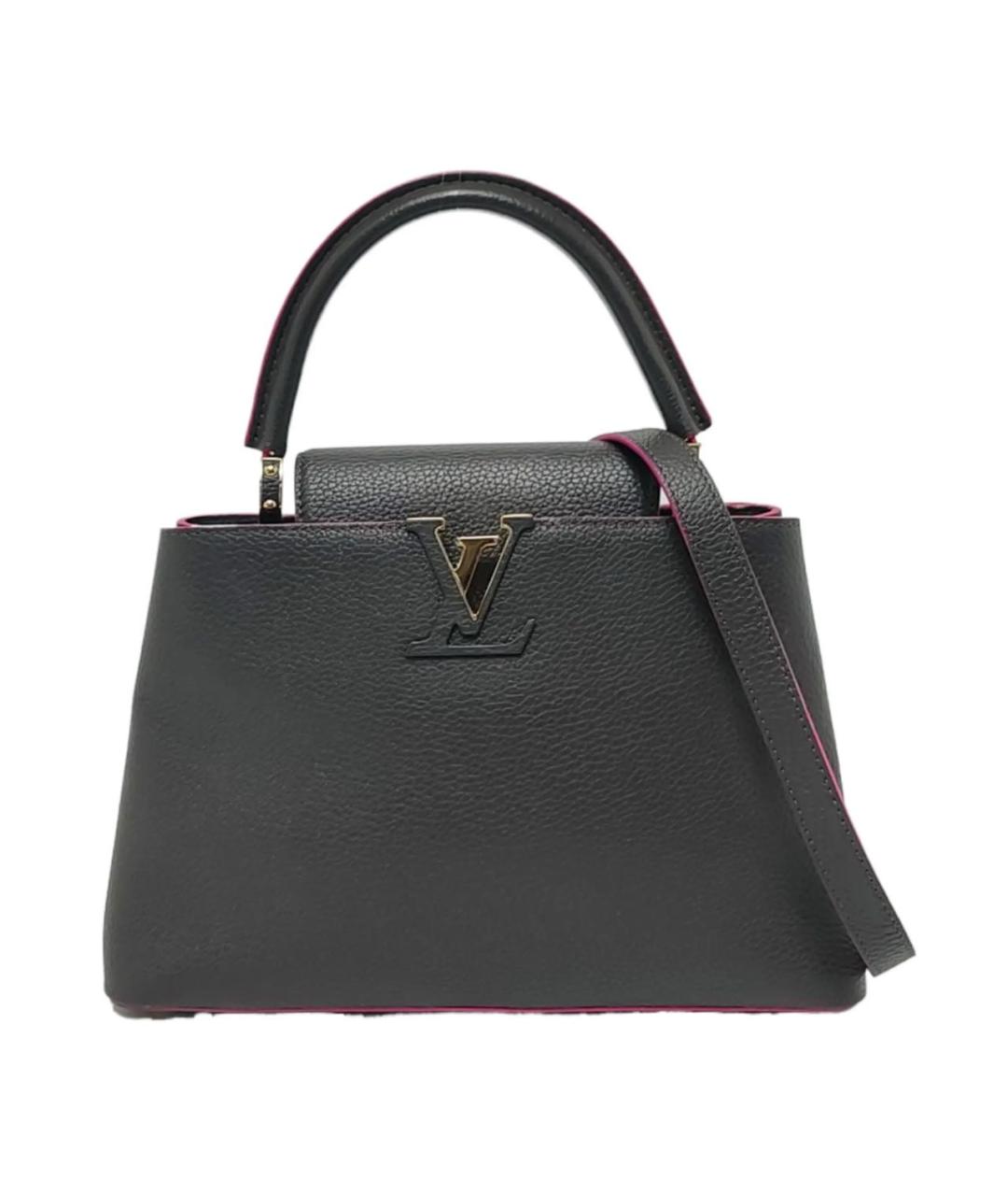 LOUIS VUITTON Черная кожаная сумка тоут, фото 9