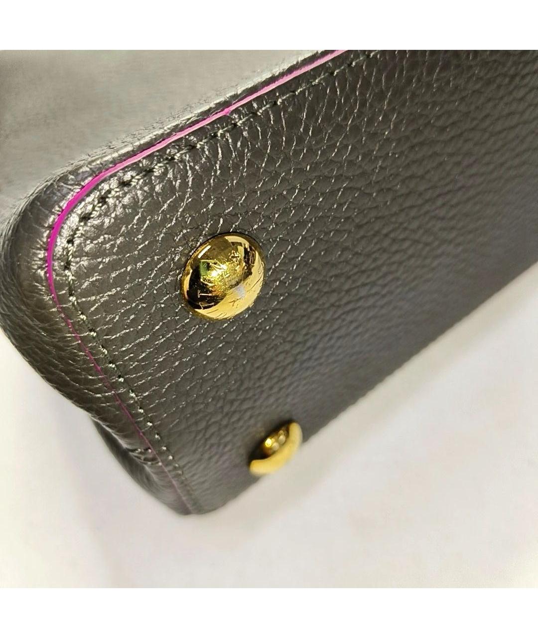 LOUIS VUITTON Черная кожаная сумка тоут, фото 5