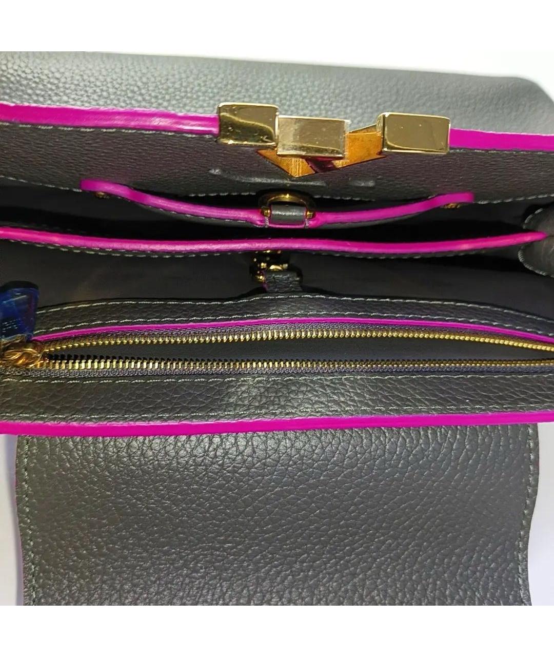 LOUIS VUITTON Черная кожаная сумка тоут, фото 4