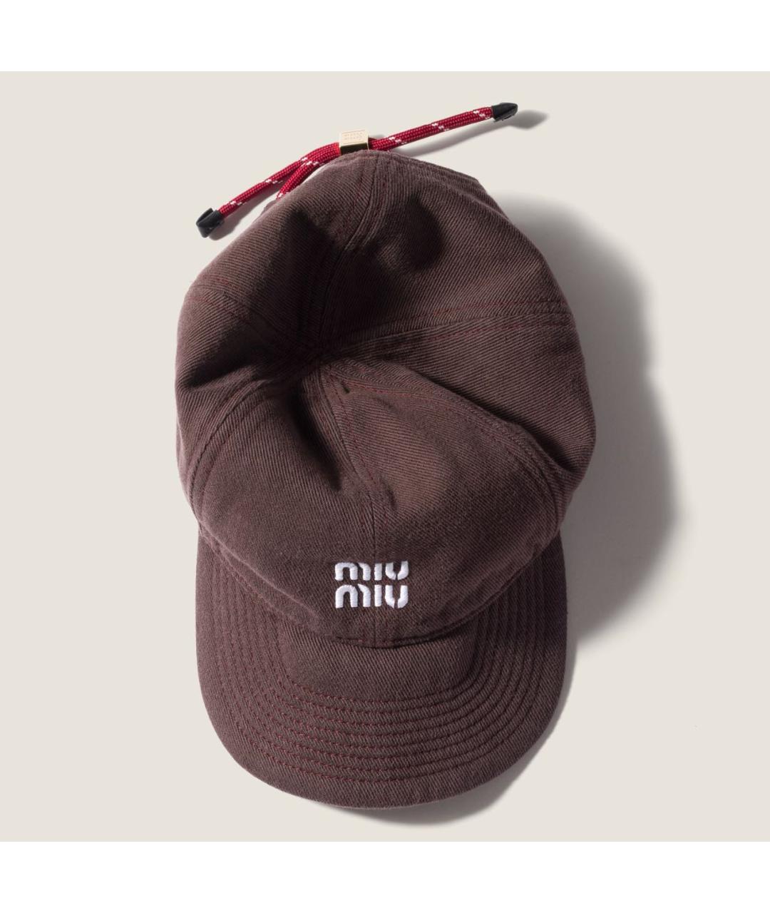 MIU MIU Коричневая хлопковая кепка, фото 2
