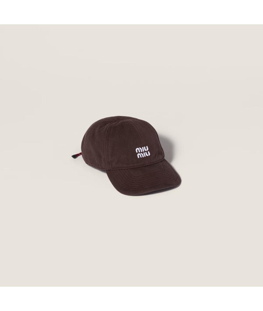 MIU MIU Коричневая хлопковая кепка, фото 4