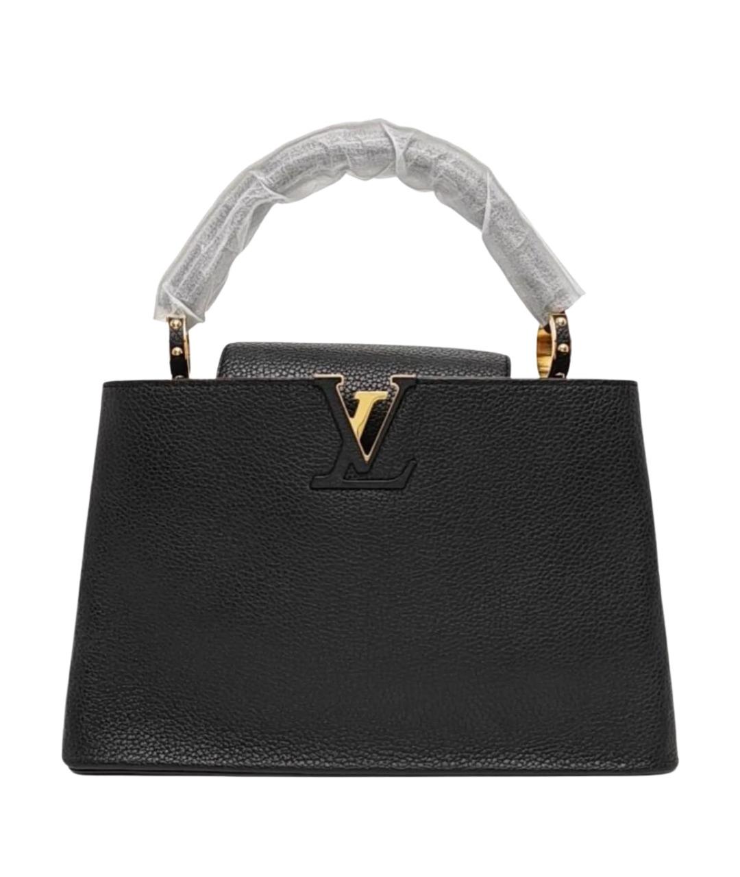 LOUIS VUITTON Черная кожаная сумка тоут, фото 1