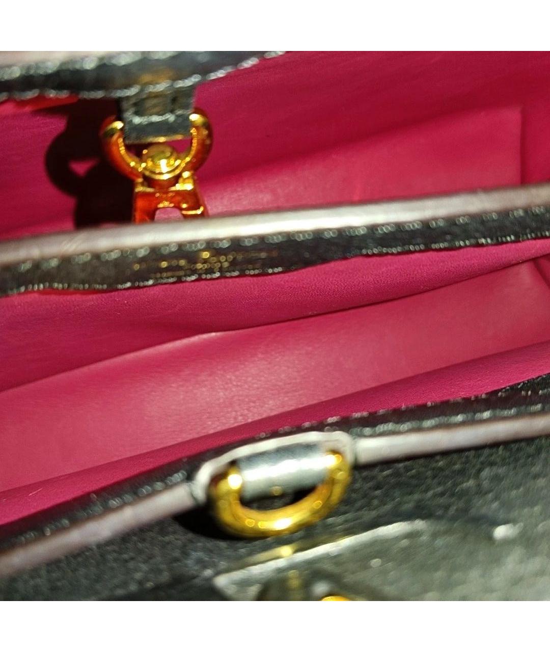 LOUIS VUITTON Черная кожаная сумка тоут, фото 7