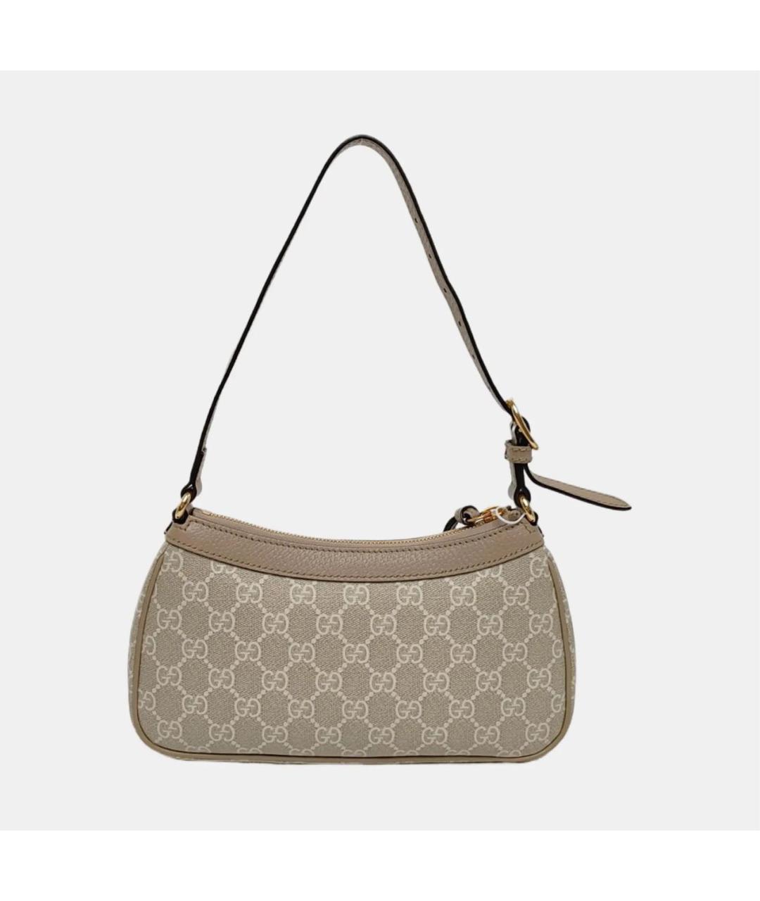 GUCCI Бежевая кожаная сумка с короткими ручками, фото 4