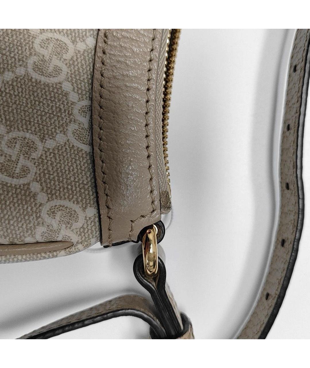 GUCCI Бежевая кожаная сумка с короткими ручками, фото 7