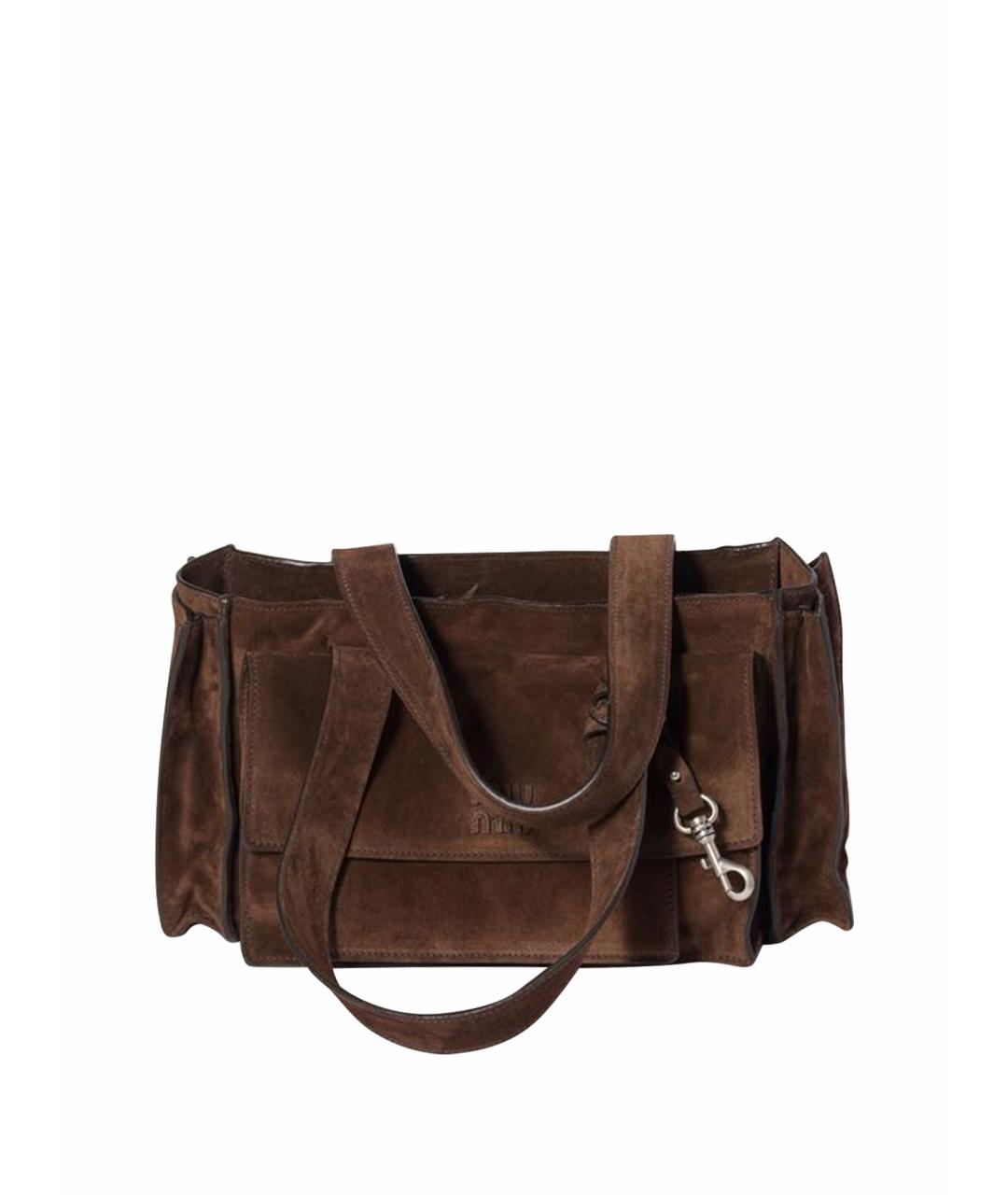 MIU MIU Коричневая кожаная сумка через плечо, фото 1