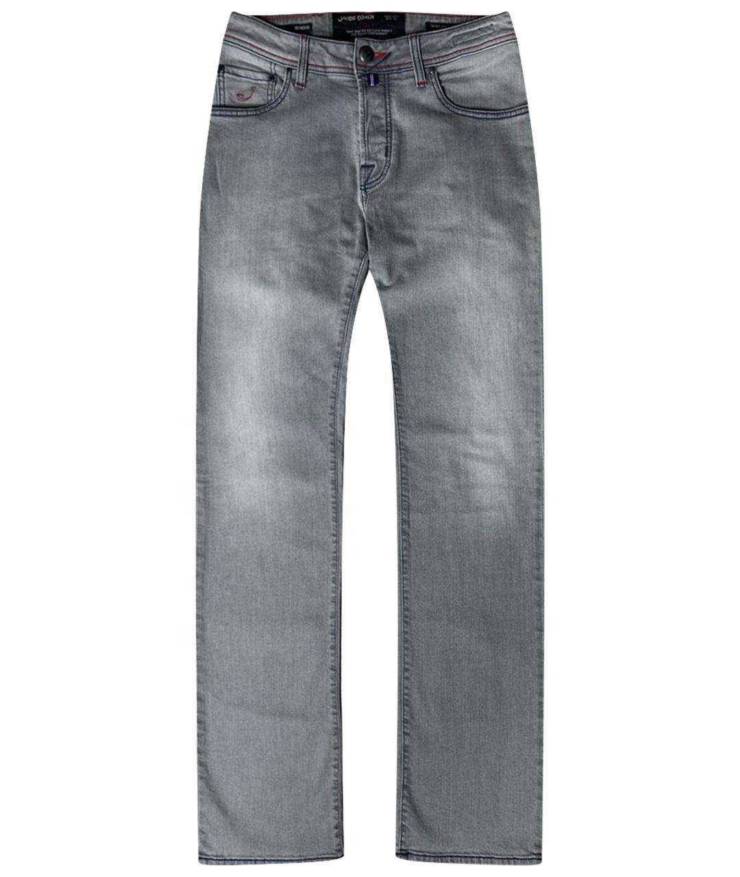 JACOB COHEN Серые хлопко-эластановые джинсы скинни, фото 1