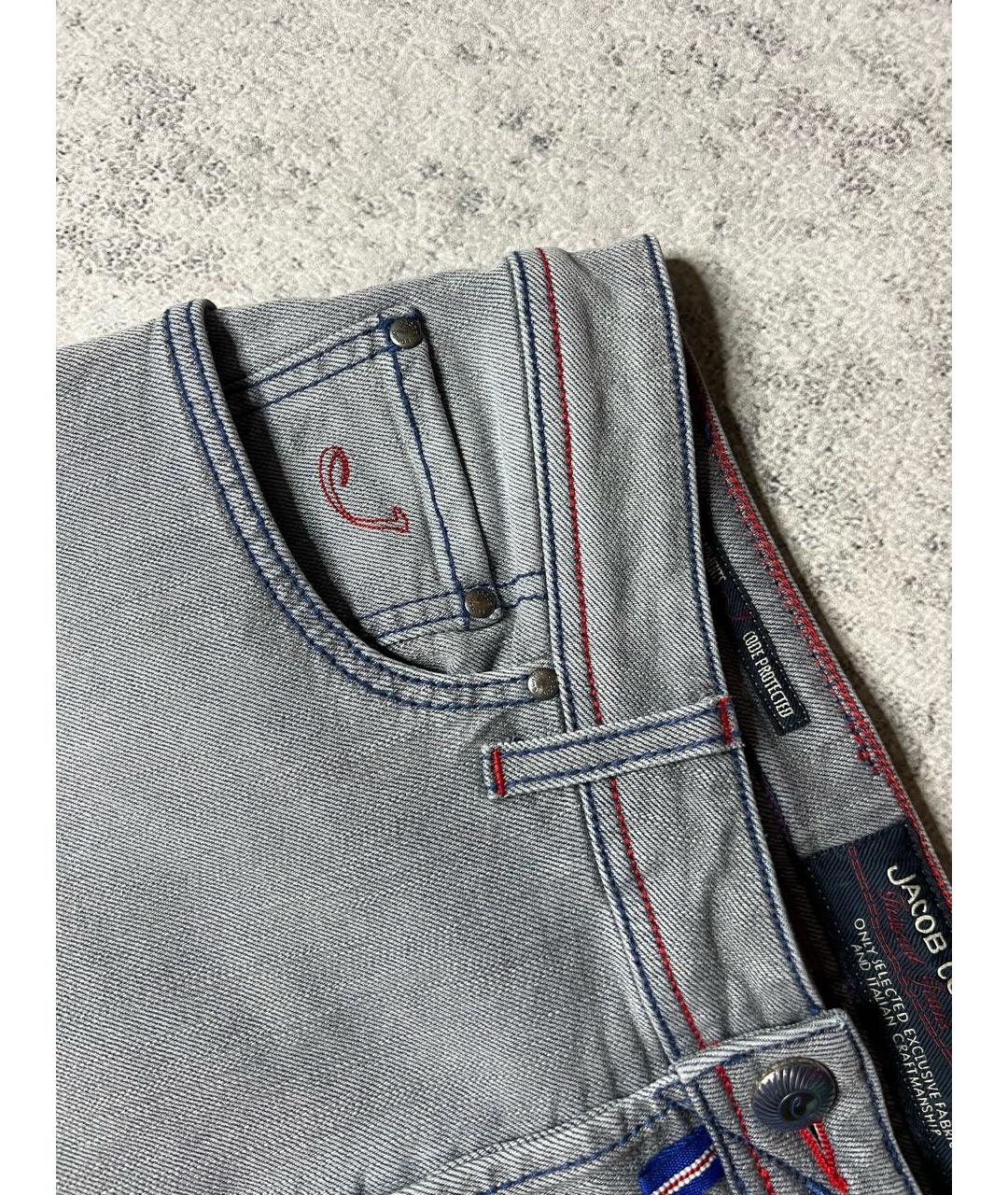 JACOB COHEN Серые хлопко-эластановые джинсы скинни, фото 4