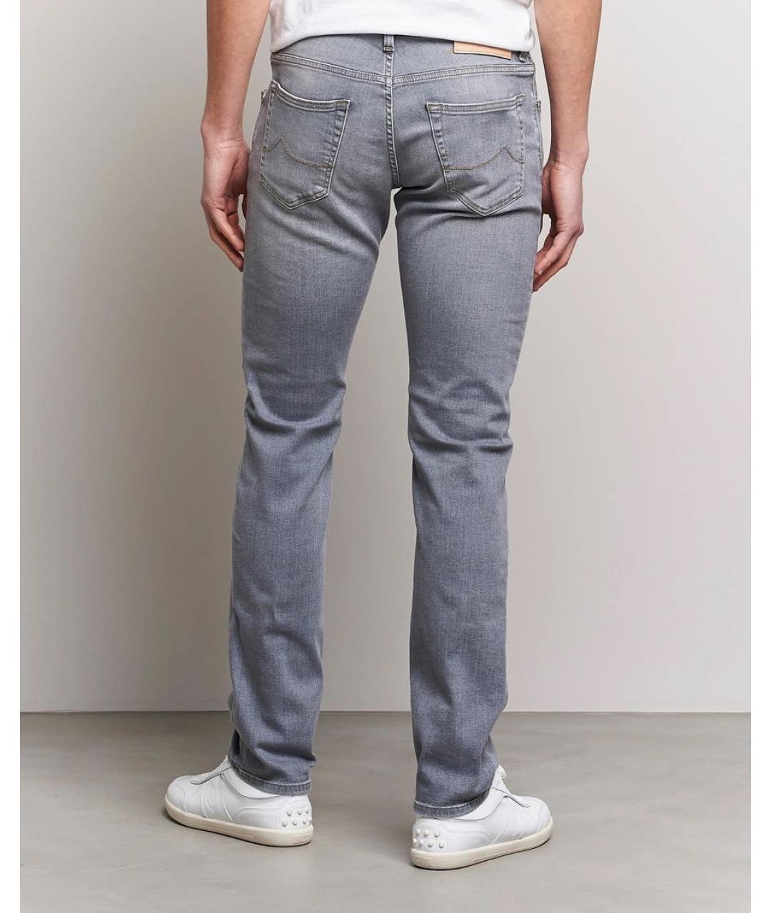 JACOB COHEN Серые хлопко-эластановые джинсы скинни, фото 2
