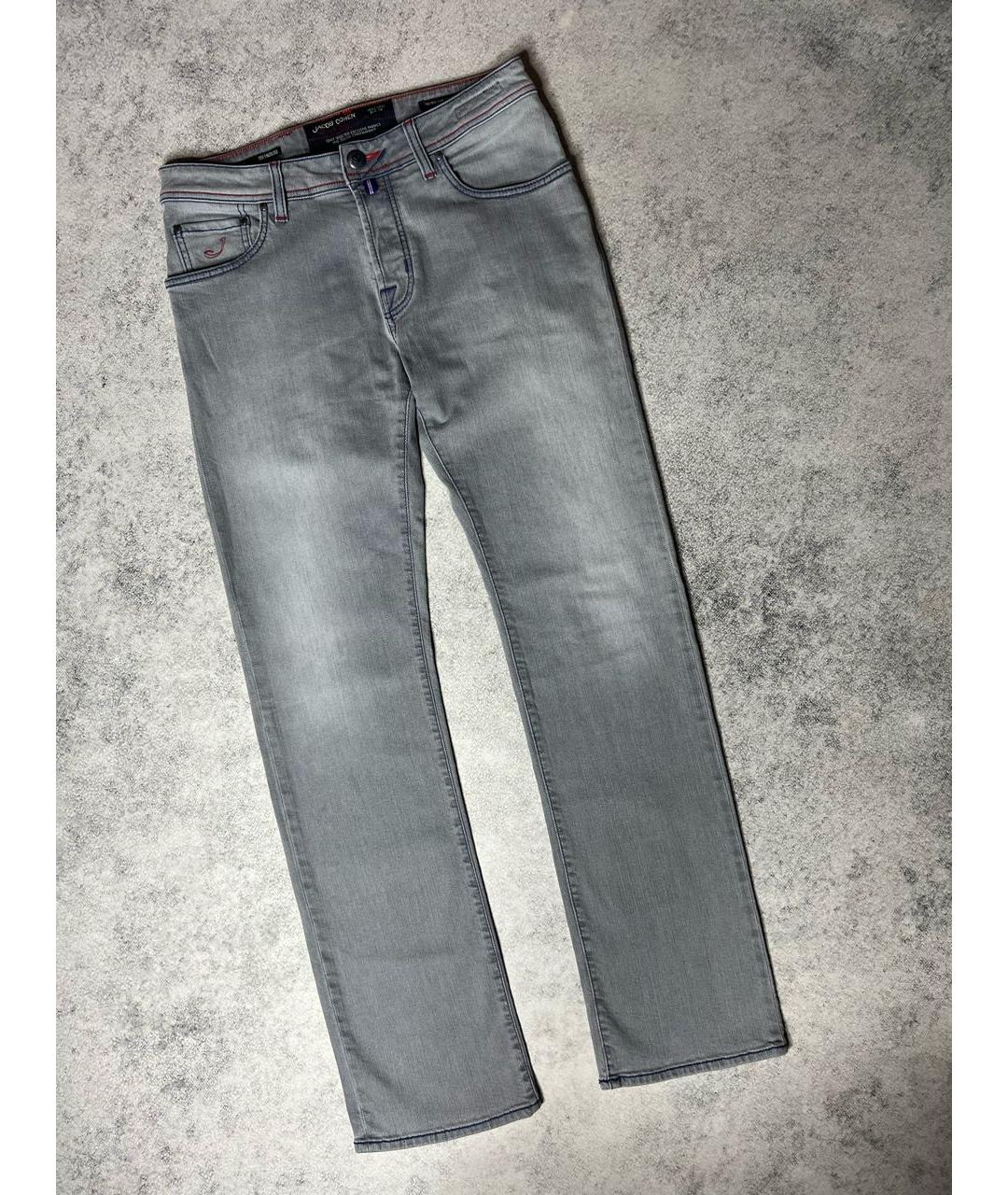 JACOB COHEN Серые хлопко-эластановые джинсы скинни, фото 9