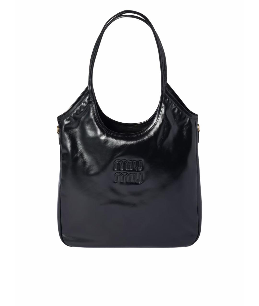 MIU MIU Черная кожаная сумка тоут, фото 1