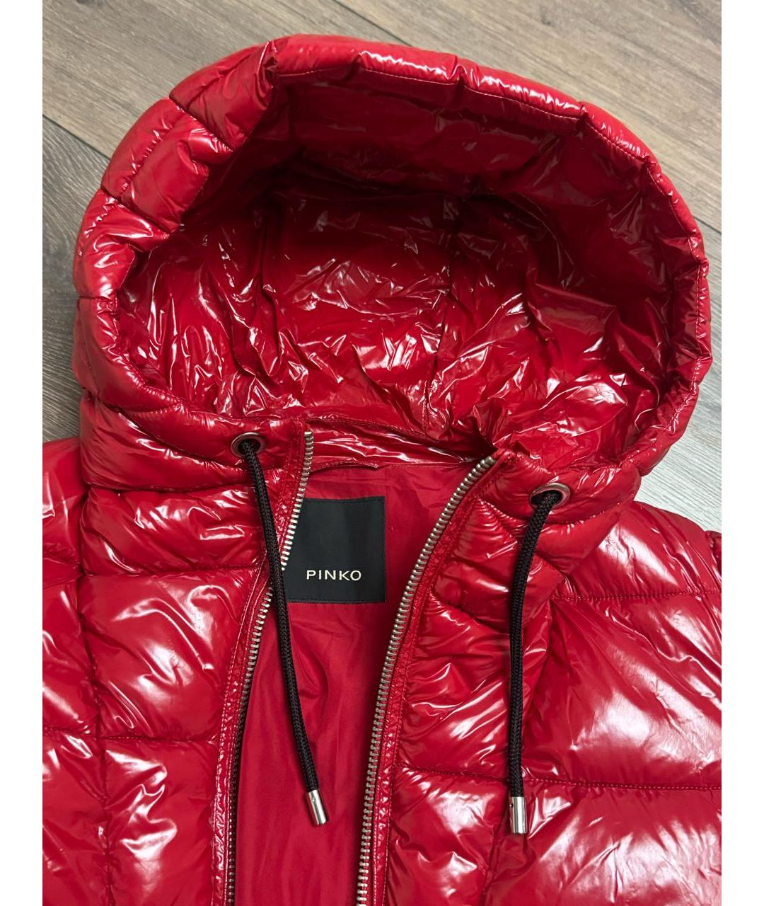 PINKO Красный полиэстеровый пуховик, фото 4