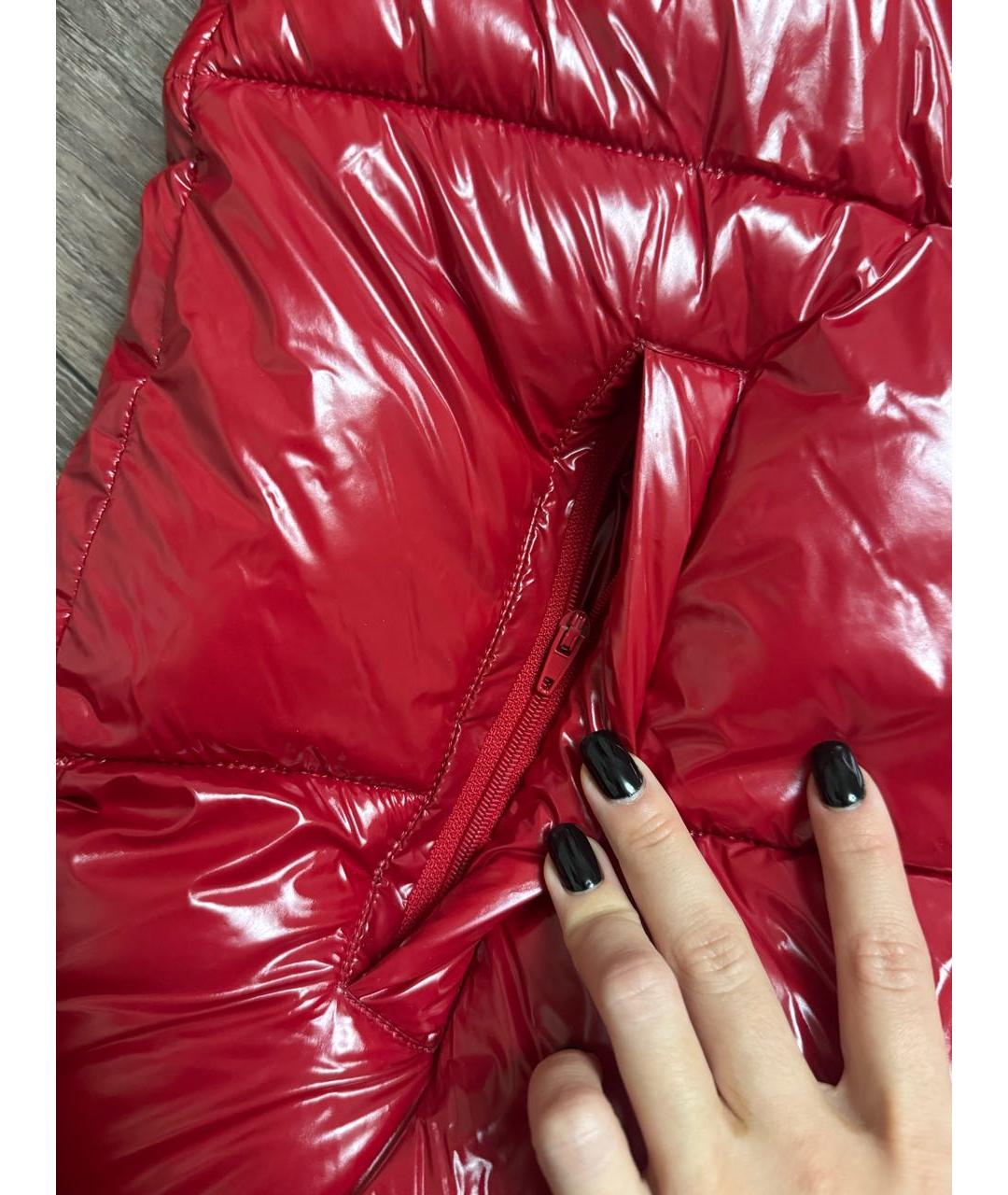 PINKO Красный полиэстеровый пуховик, фото 5