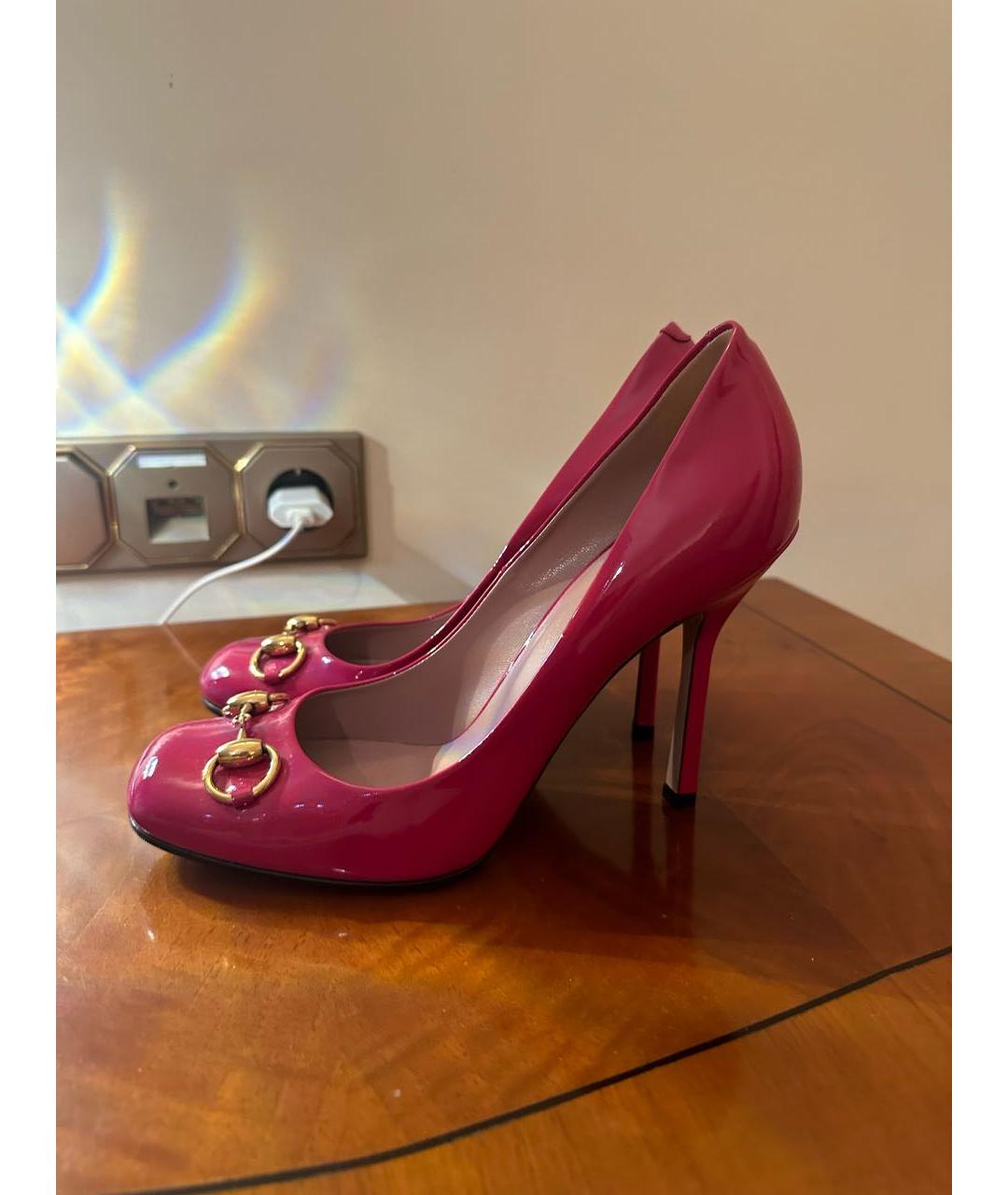 GUCCI Розовые туфли из лакированной кожи, фото 3