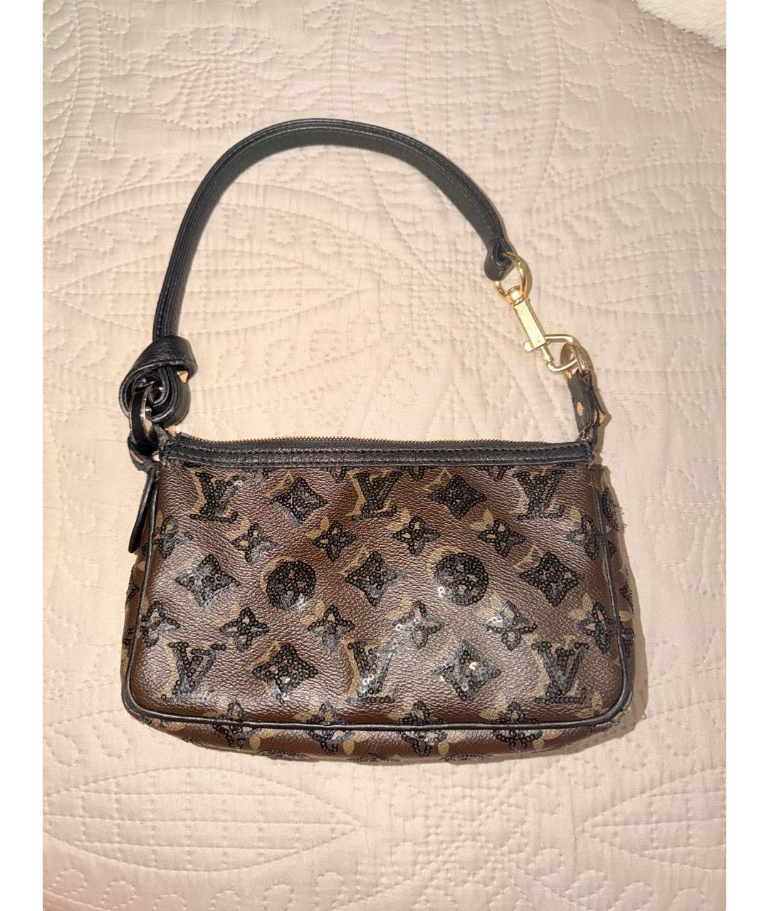 LOUIS VUITTON Черная сумка с короткими ручками из искусственной кожи, фото 3