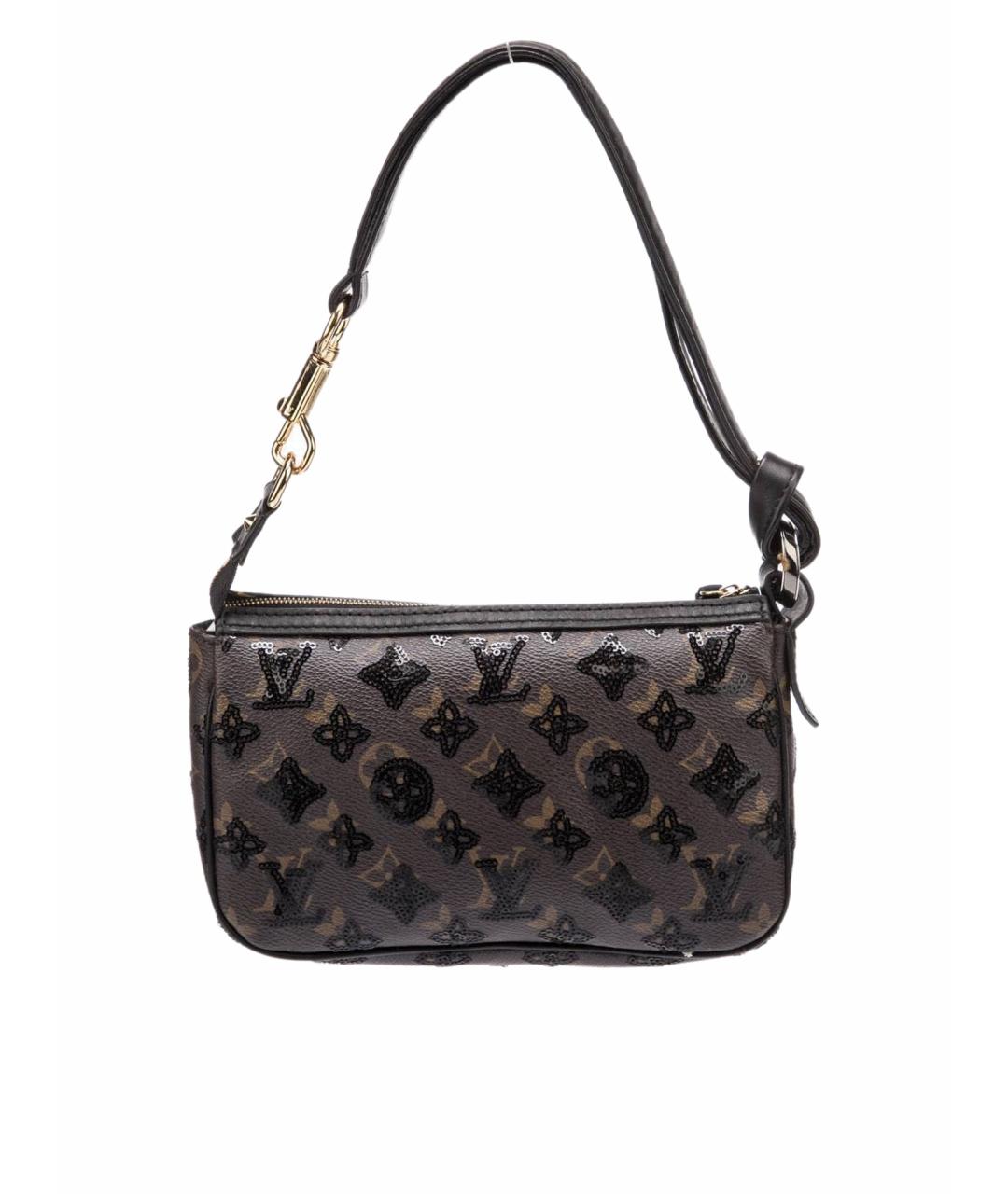 LOUIS VUITTON Черная сумка с короткими ручками из искусственной кожи, фото 1