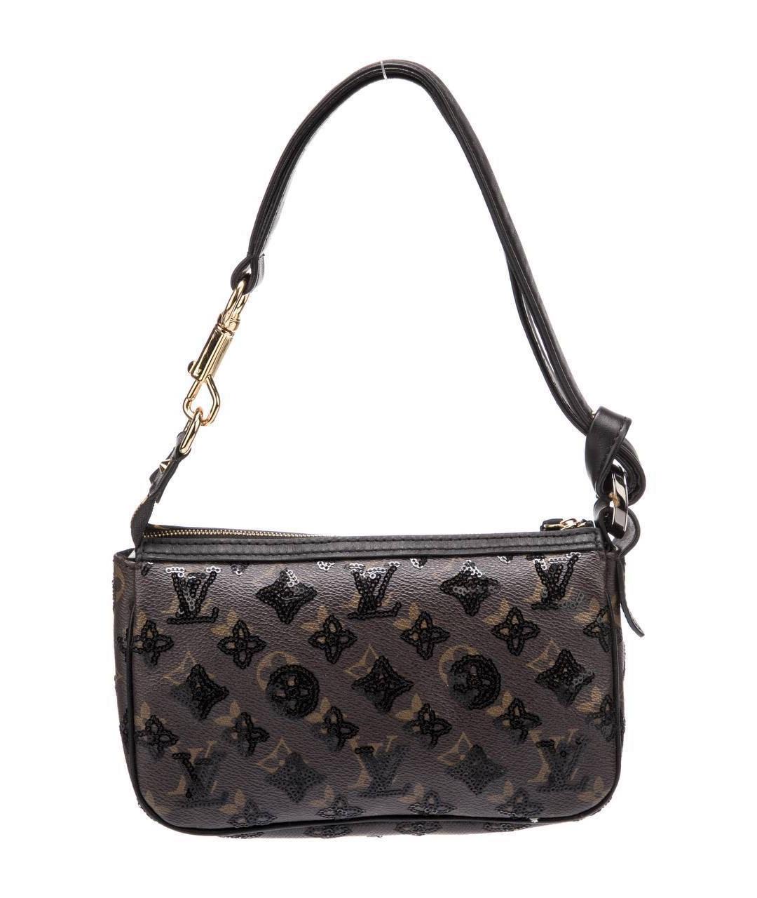 LOUIS VUITTON Черная сумка с короткими ручками из искусственной кожи, фото 8