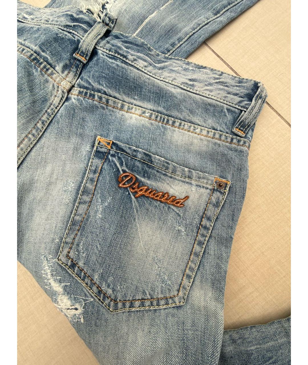 DSQUARED2 Голубые хлопковые джинсы скинни, фото 6