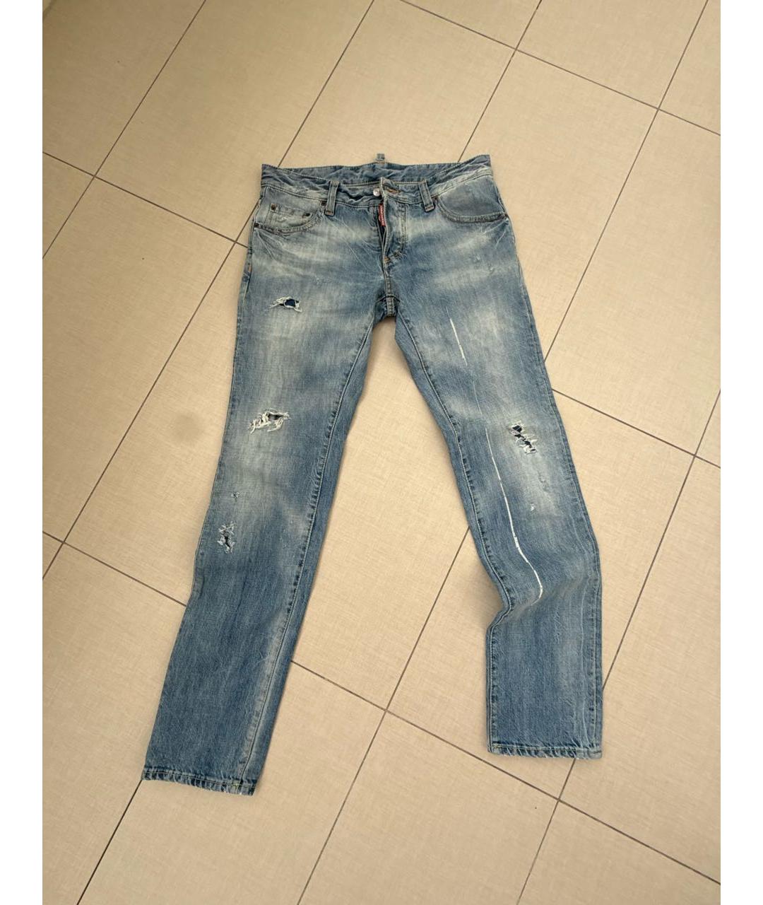 DSQUARED2 Голубые хлопковые джинсы скинни, фото 7