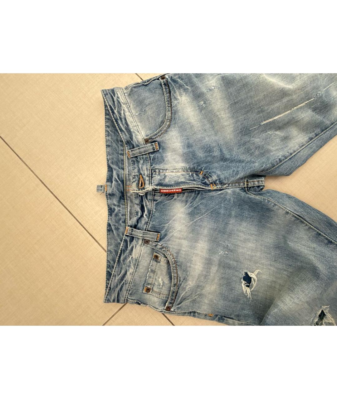 DSQUARED2 Голубые хлопковые джинсы скинни, фото 3