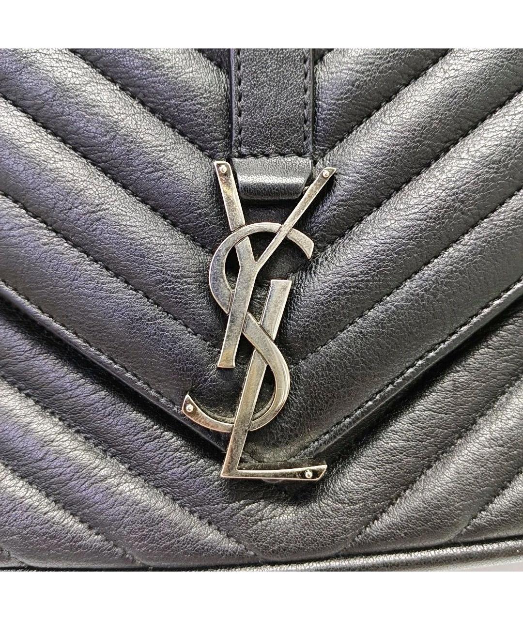 SAINT LAURENT Черная кожаная сумка через плечо, фото 6