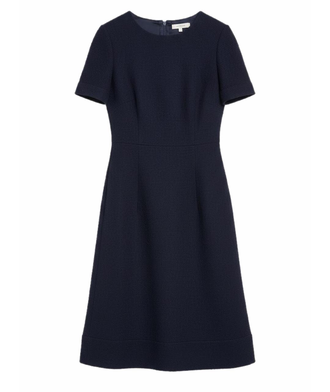 CHANEL Темно-синее шерстяное коктейльное платье, фото 1