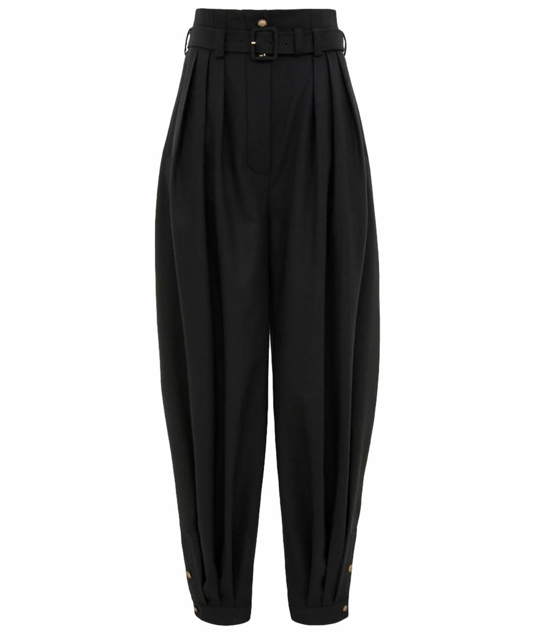 ZIMMERMANN Черные шерстяные брюки широкие, фото 1