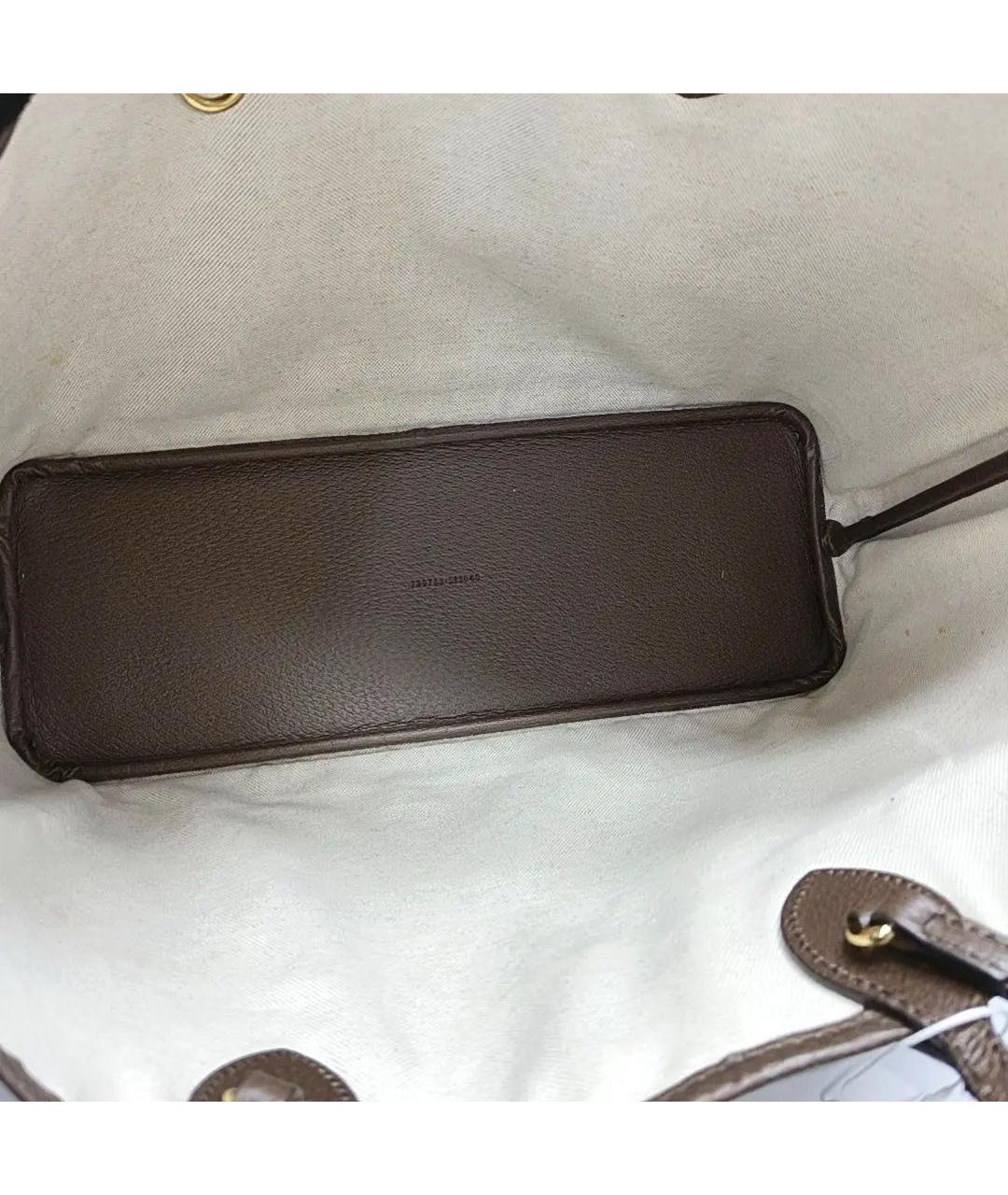 GUCCI Коричневая кожаная сумка тоут, фото 4