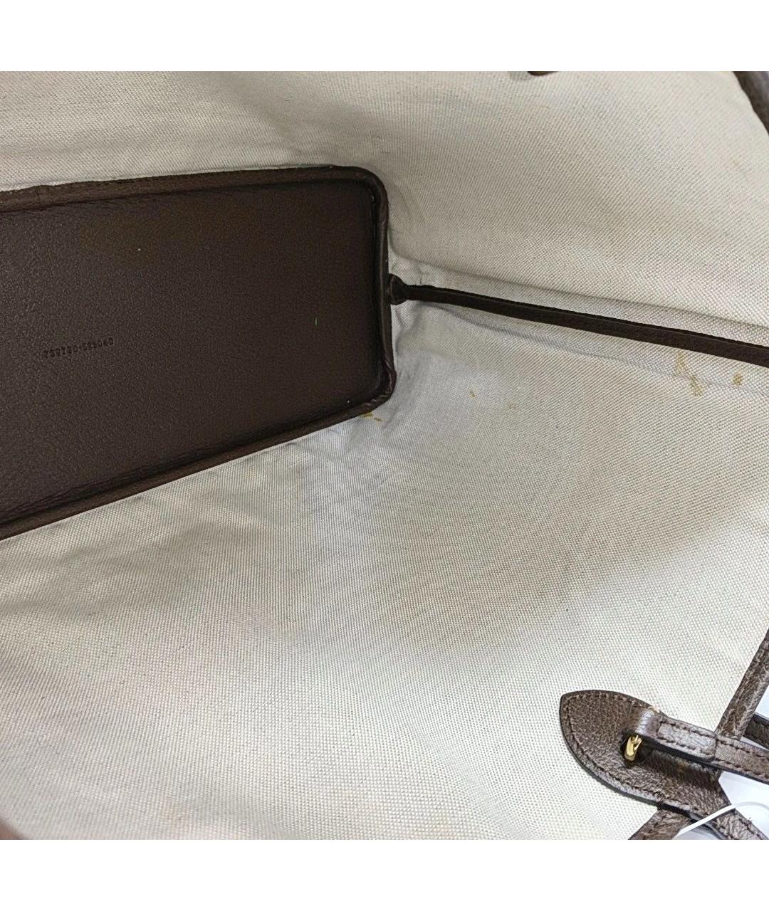 GUCCI Коричневая кожаная сумка тоут, фото 7