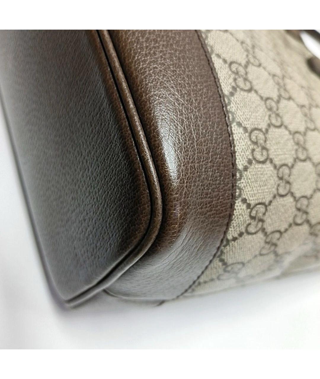 GUCCI Коричневая кожаная сумка тоут, фото 5