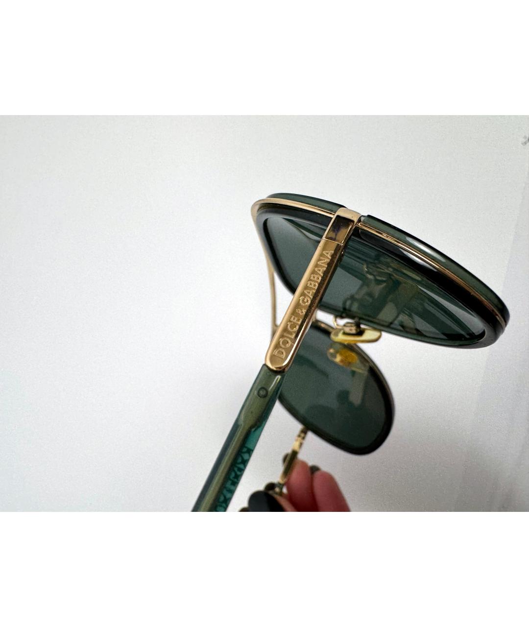 DOLCE&GABBANA Зеленые металлические солнцезащитные очки, фото 6